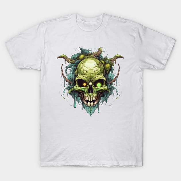 spooky skull demon T-Shirt by Black Dream Cat